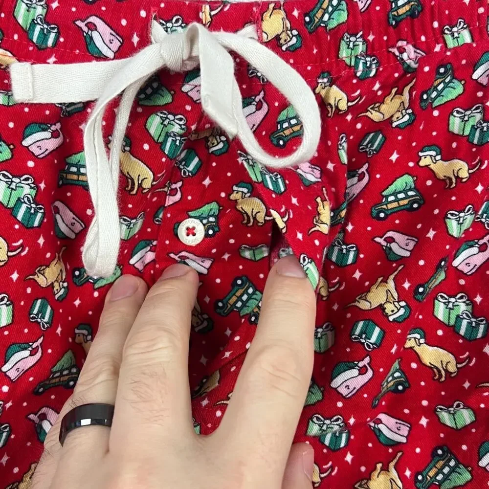 Vineyard Vines Mens L Preppy Coastal Old Money Christmas Dog Whale Pajama Pants